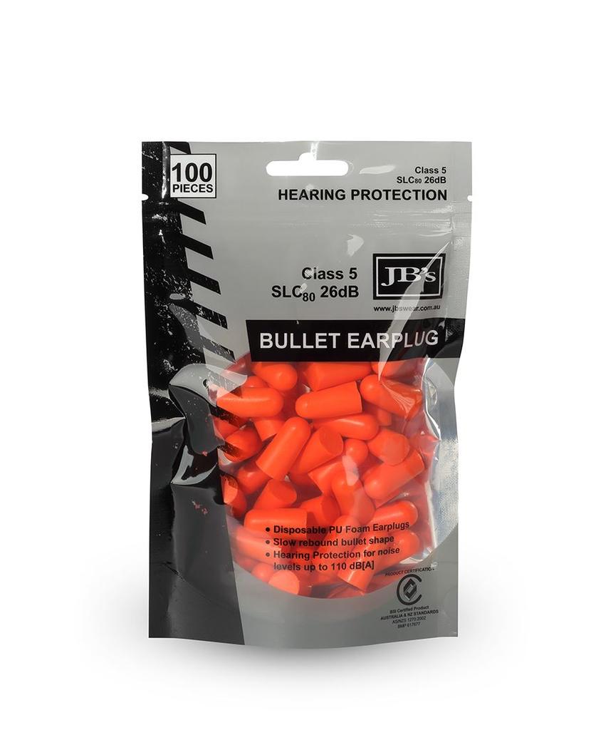 8P040 - JBs Bullet Shaped Earplug (100 Pieces)