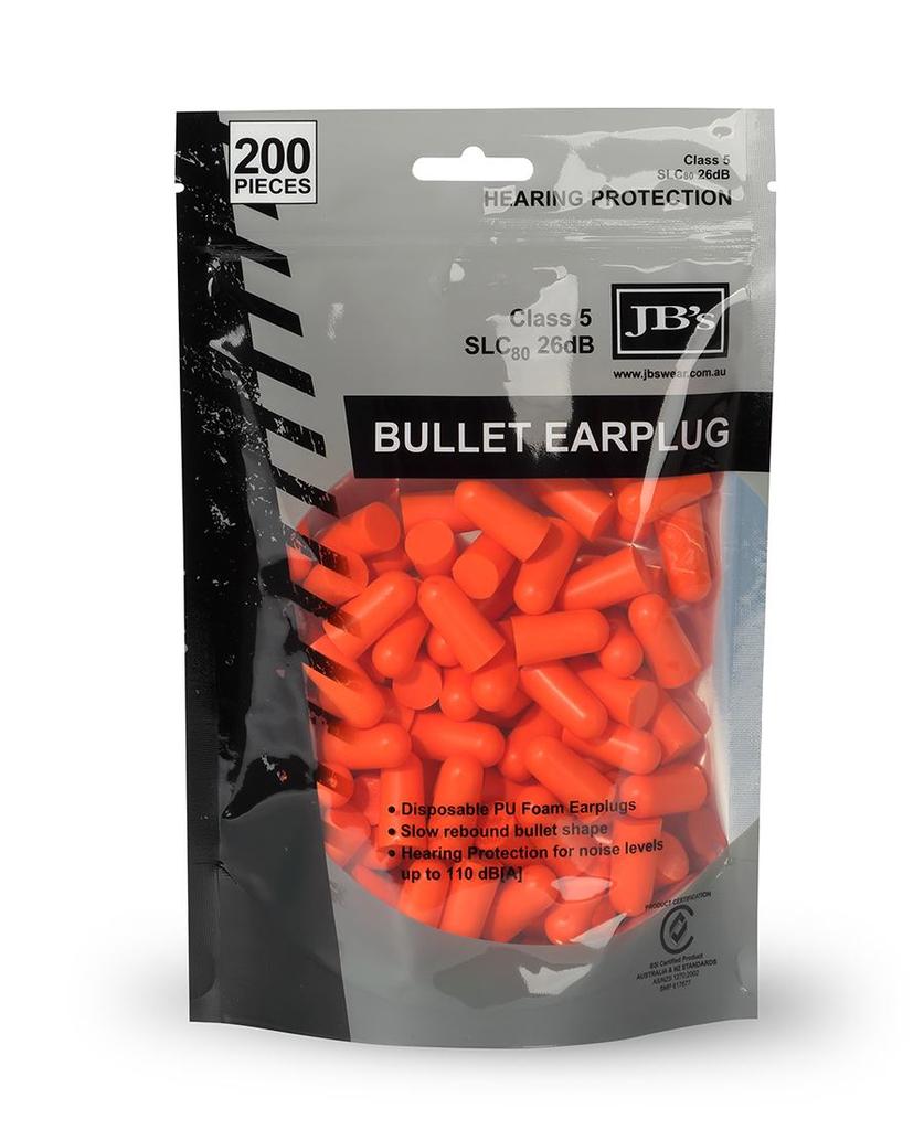 [8P045XX] 8P045 - JBs Bullet Shaped Earplug (200 Pieces)