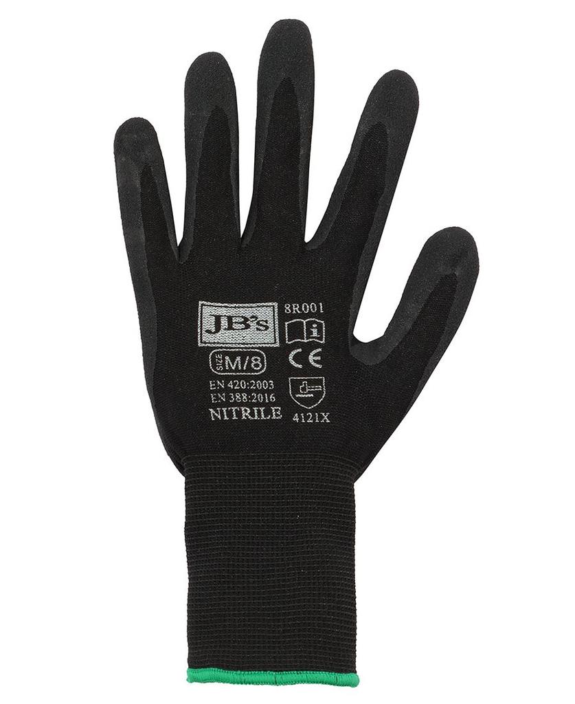 [8R001BXAX] 8R001 - JBs Black Nitrile Breathable Glove (12 Pk) - (S)
