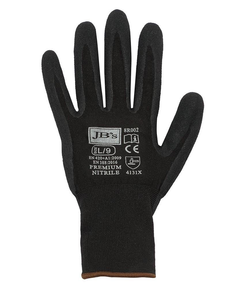 [8R002BXAX] 8R002 - JBs Premium Black Nitrile Brthable Glove (12 Pk) - (S)