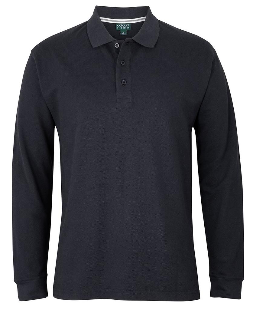 [S2MLBX12] S2ML - C of C L/S Pique Polo (2XS, Black)