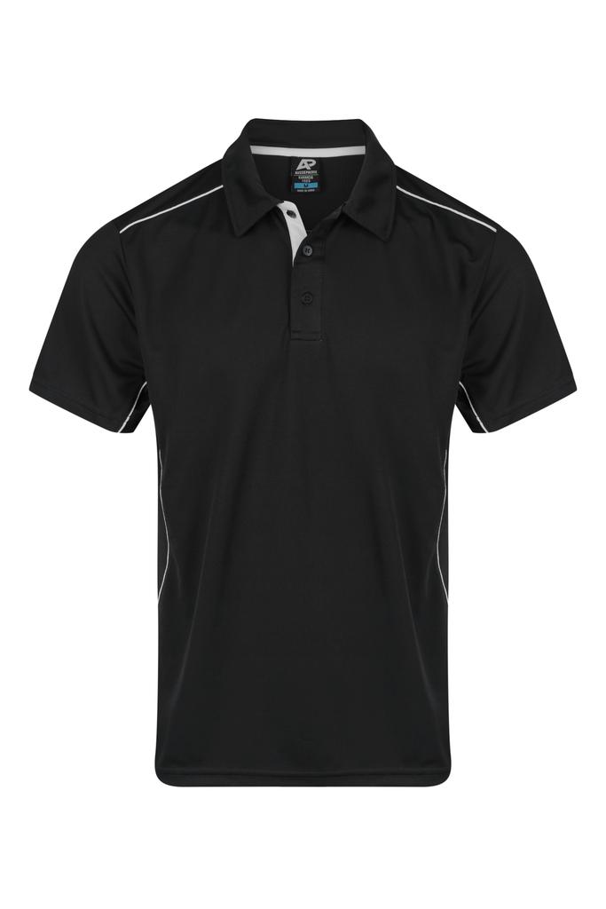 [132302012] 1323 - MENS KURANDA POLO (S, Black/White)
