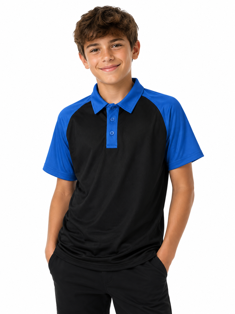 [331802141] 3318 - ** KIDS MANLY POLO (4, Black/Army Green)
