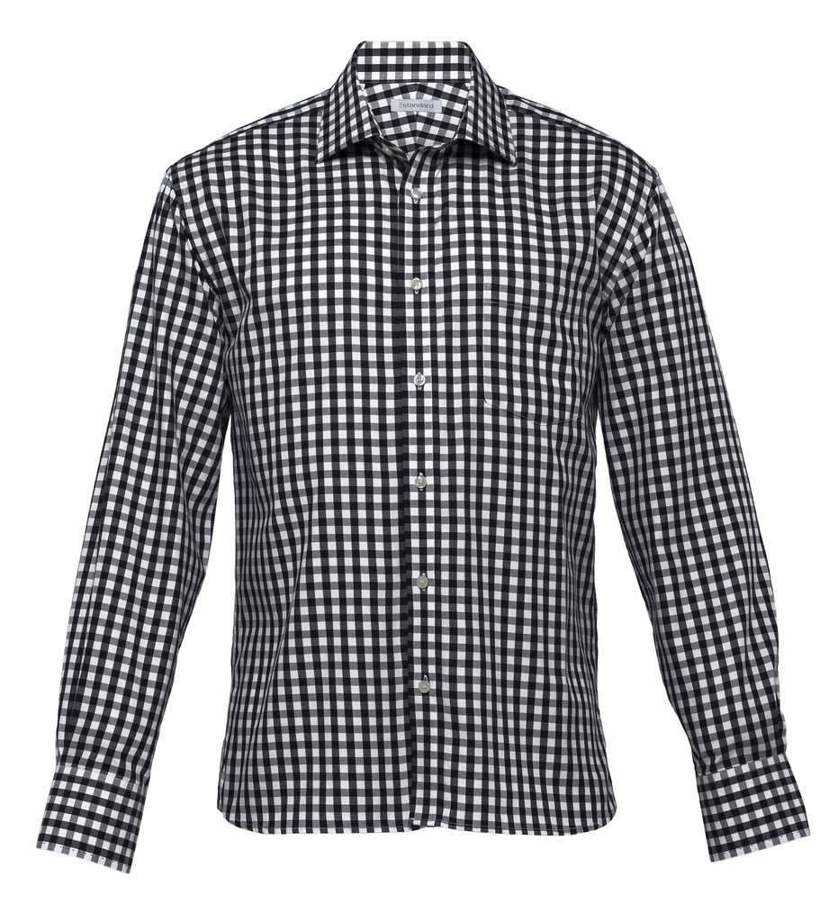 [THC-BLACK-WHITE-S] THC - The Hartley Check Shirt - Mens (S, Black/White)