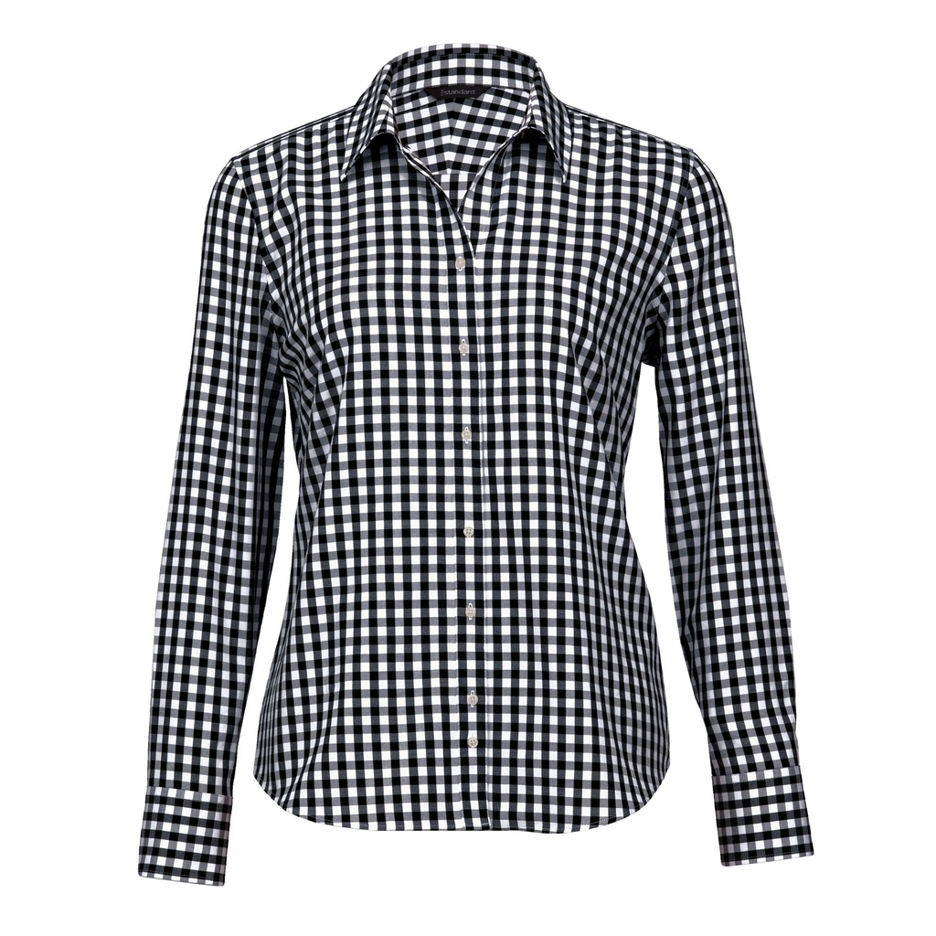 [WTHC-BLACK-WHITE-8] WTHC - The Hartley Check Shirt - Womens (8, Black/White)