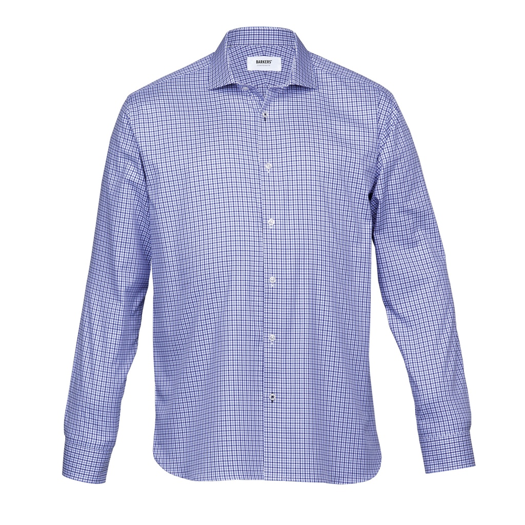 [BSC-NAVY-BLUE-WHITE-S] BSC - Barkers Stamford Check Shirt – Mens (S)