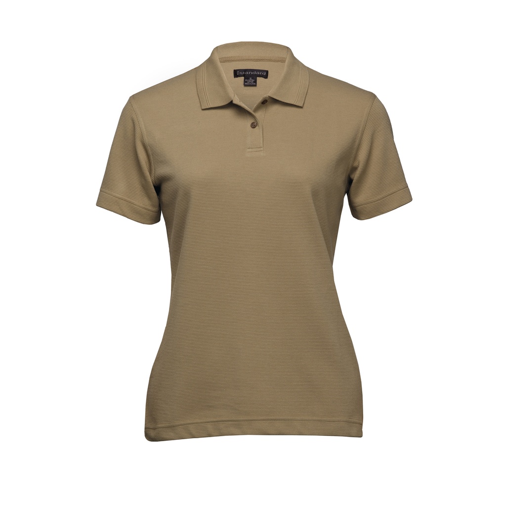 [OWJO-CAPPUCCINO-8] OWJO - Jacquard Ottoman Balmoral Polo - Womens (8, Cappuccino)
