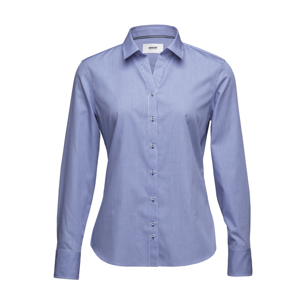 [WBFCS-NAVY-WHITE-8] WBFCS - Barkers Fremont Check Shirt – Womens (8)