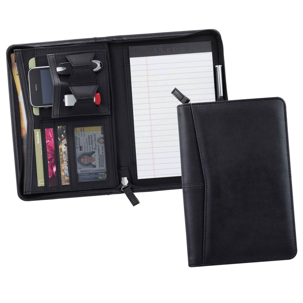 [9010BK-STANDARD-STANDARD] 9010BK - Pedova Jr. Zippered Padfolio