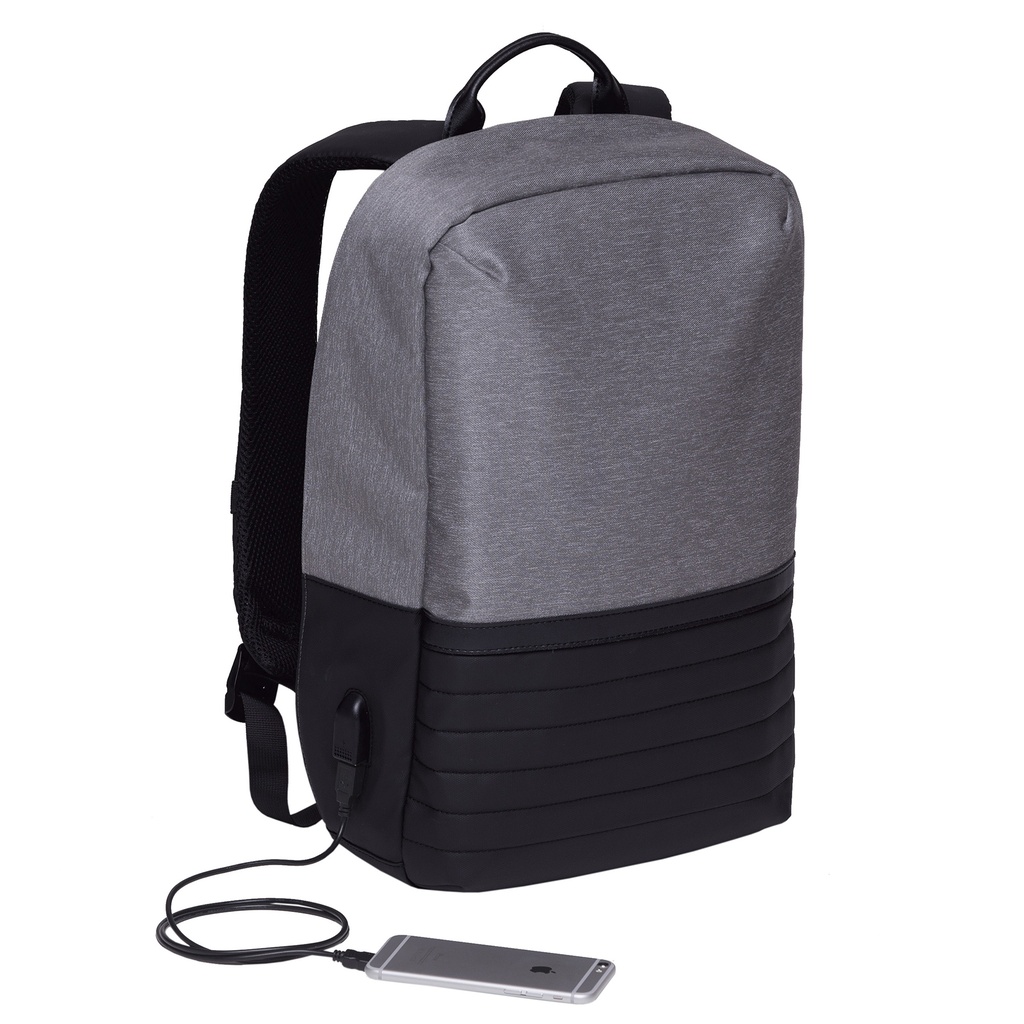 [BWICB-GREY MELANGE/BLACK-STANDARD] BWICB - Wired Compu Backpack