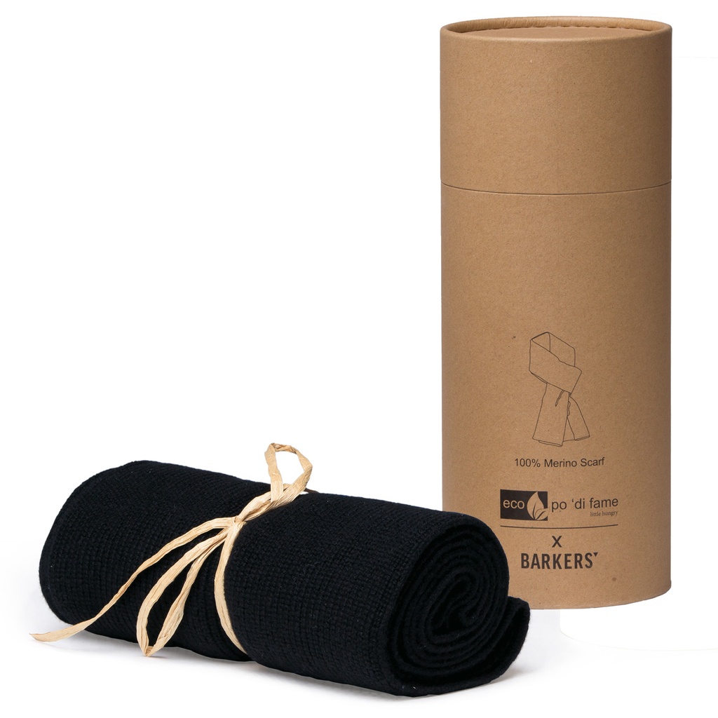 [POBMS-BLACK-STANDARD] POBMS - Barkers 100% Merino Scarf