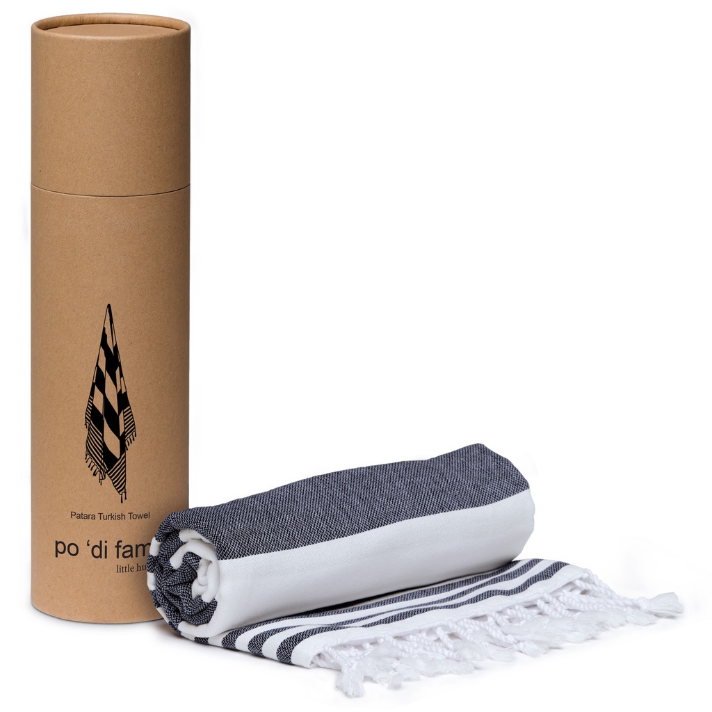 [POPTT-BLACK/WHITE, NAVY/WHITE-STANDARD] POPTT - Patara Turkish Towel