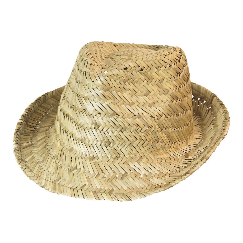 [3968-NL-S.M] Fedora Straw Hat - 3968