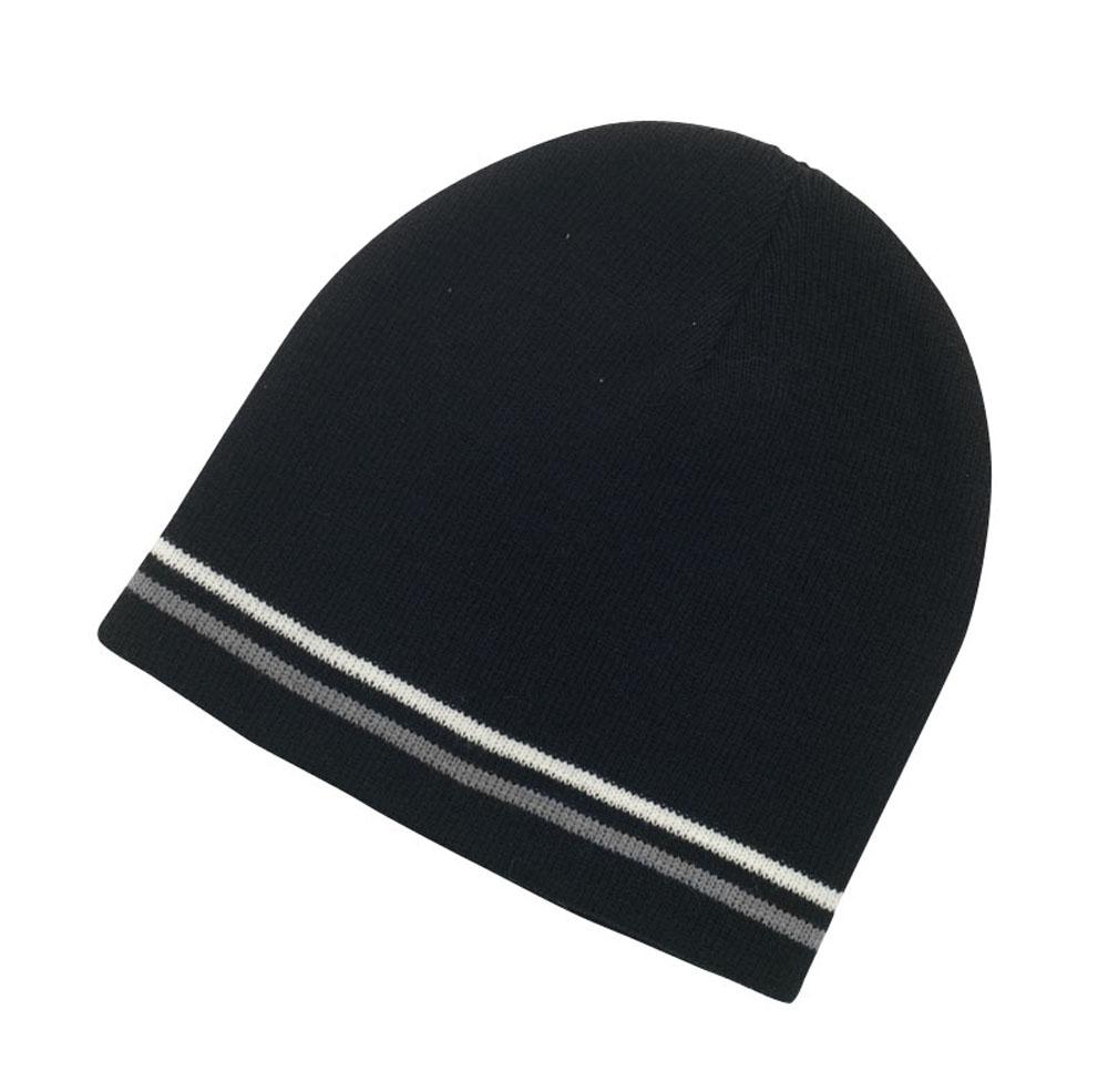 [4232-BL.WH.GY] Double Stripe Beanie - 4232