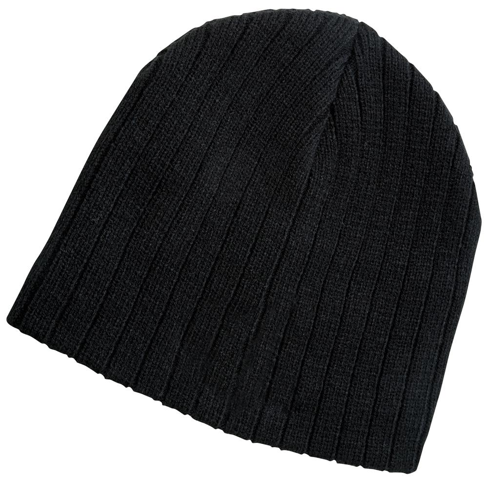 [4235-BL] Cable Knit Beanie - 4235 (Black)
