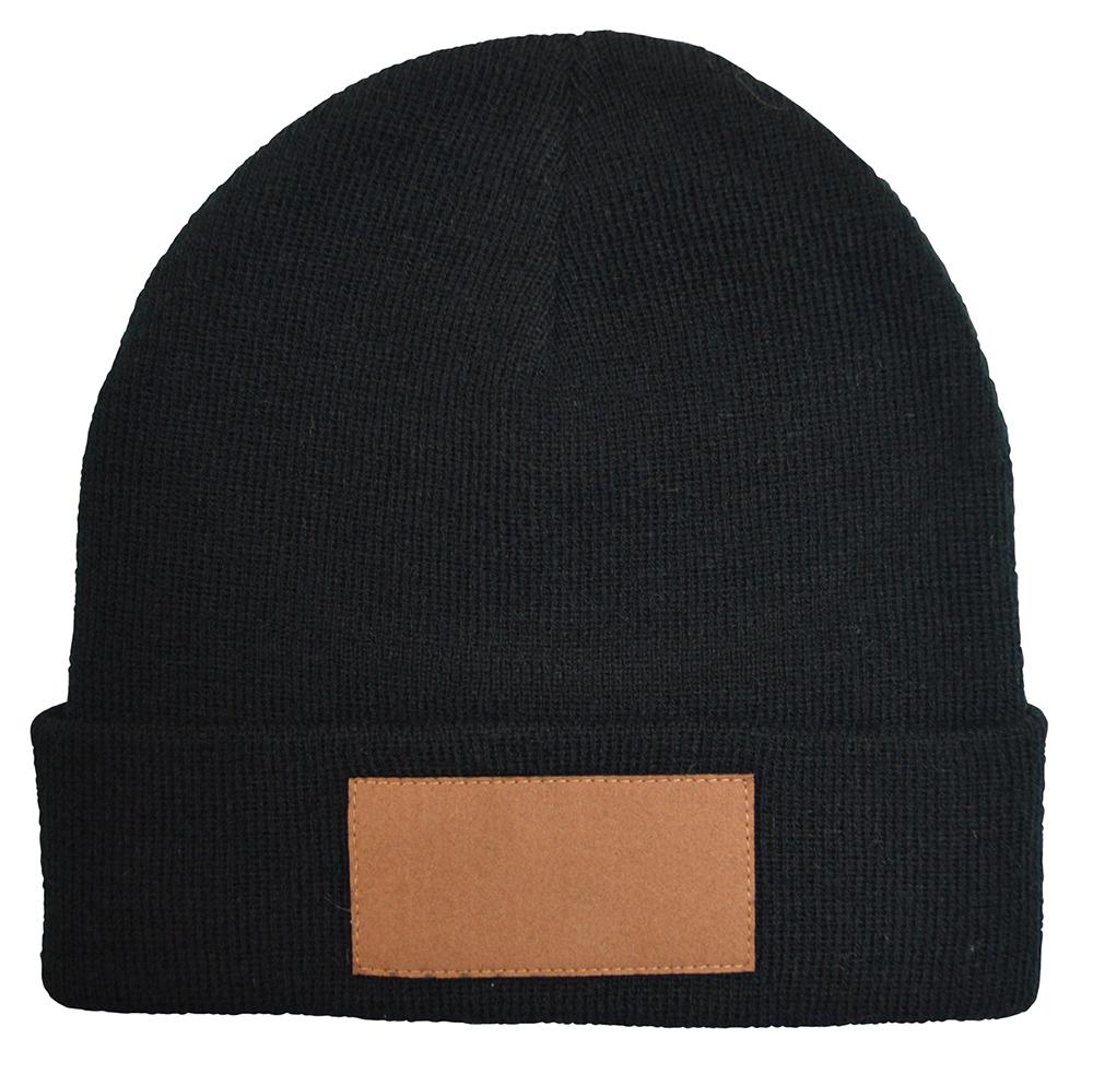 [4268-BL] Badge Beanie - 4268 (Black)