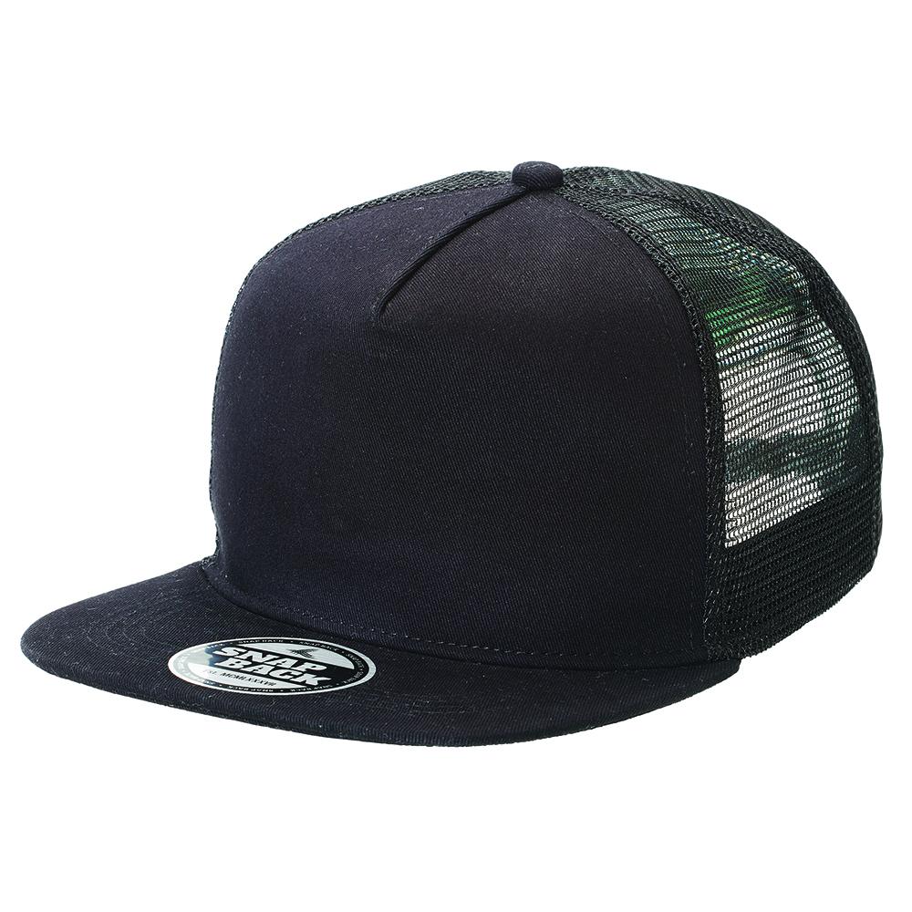 [4394-BL] Chino Flat Peak Trucker - 4394 (Black)