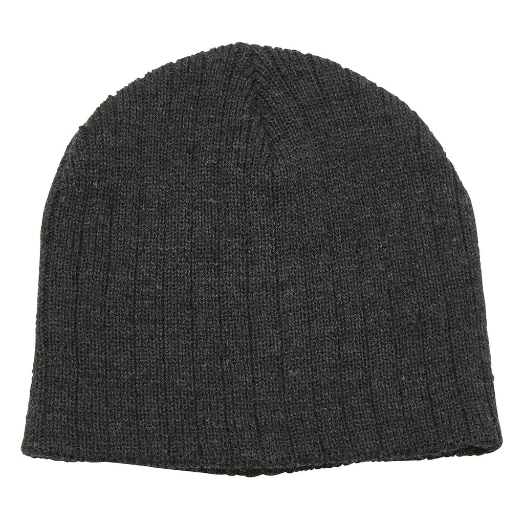 [4455-BLH] Heather Cable Knit Beanie - 4455 (Black Heather)