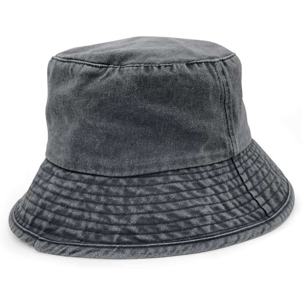 [4497-BL-S.M] Washed Chino Bucket Hat - 4497 (Black)