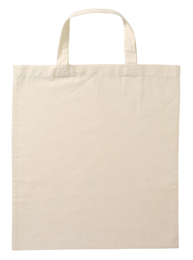 Calico Bag Short Handle - Natural - B106
