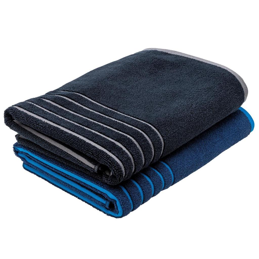 [M140-BL.GY] Reversible Two-Tone Towel - M140 (Black,Grey)