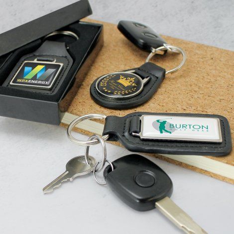 [108388] Baron Leather Key Ring - Rectangle - 108598 (Black)