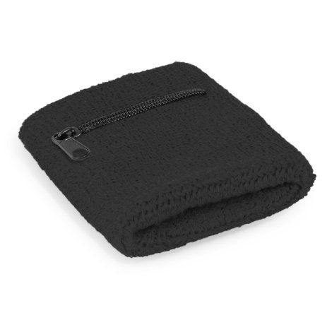 [133207] Wrist Sweat Band with Pocket - 110511 (Black)