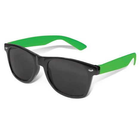 [111773] Malibu Premium Sunglasses - Black Frame - 112025 (Bright Green)
