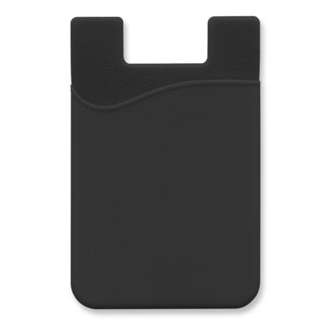 [132495] Silicone Phone Wallet - Indent - 112928 (Black)