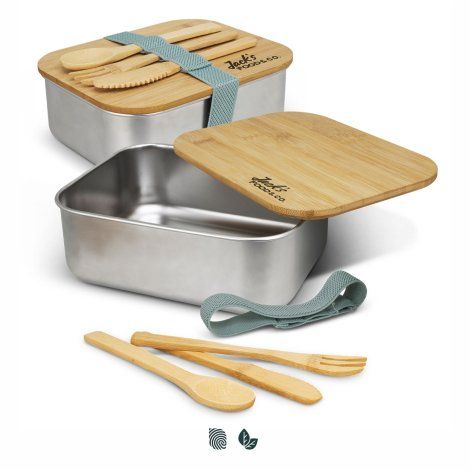 Stainless Steel Lunch Box with Cutlery - 120046