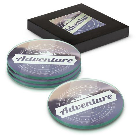 Venice Glass Coaster - Set of 4 - Round - Full Colour - 120167