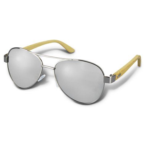 [120324] Aviator Mirror Lens Sunglasses - Bamboo - 120338