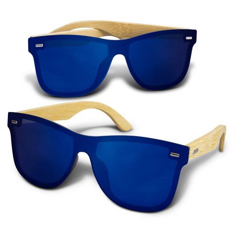 [120328] Ryder Mirror Lens Sunglasses - Bamboo - 120343 (Royal Blue)
