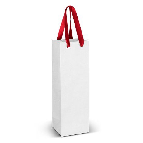 [127175] Wine Ribbon Handle Paper Bag - Full Colour - 127175
