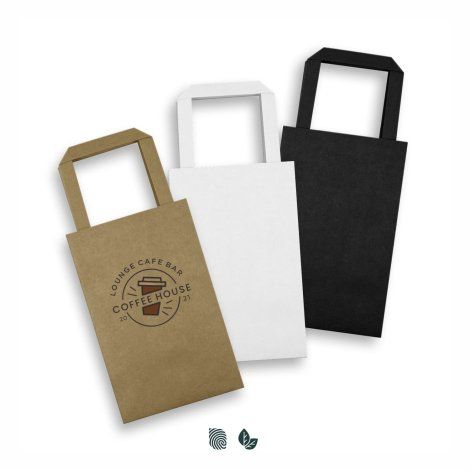 Small Flat Handle Paper Bag Portrait - 127366