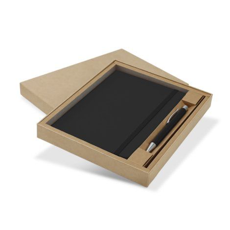 [106009] Omega Fashion Notebook and Pen Gift Set - 129675 (Black)