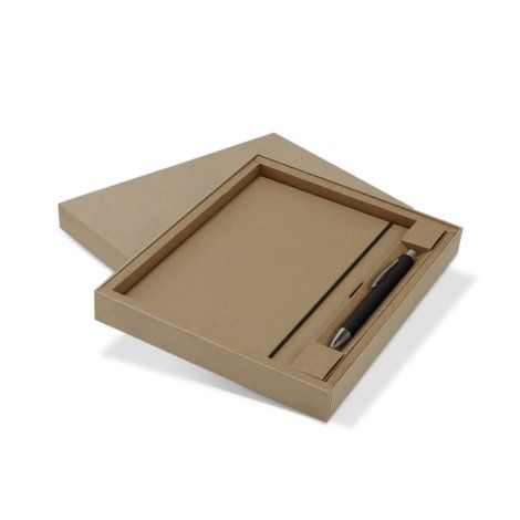 [124946] Kraft Notebook and Pen Gift Set - 129676 (Black)