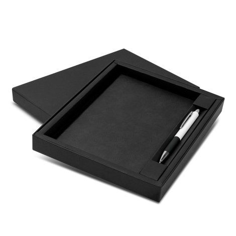 [114382] Genoa Notebook and Pen Gift Set - 129681 (Black)