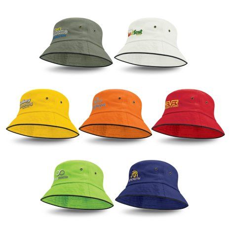 [115469] Bondi Bucket Hat - Black Sandwich Trim - 115493 (S, Bright Green)
