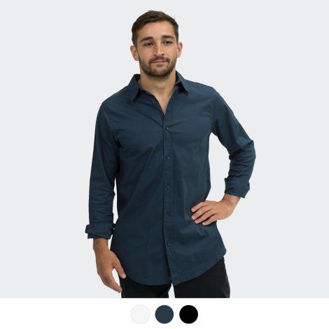 [123390] TRENDSWEAR Parker Men's Poplin Shirt - 123607 (XS, Black)
