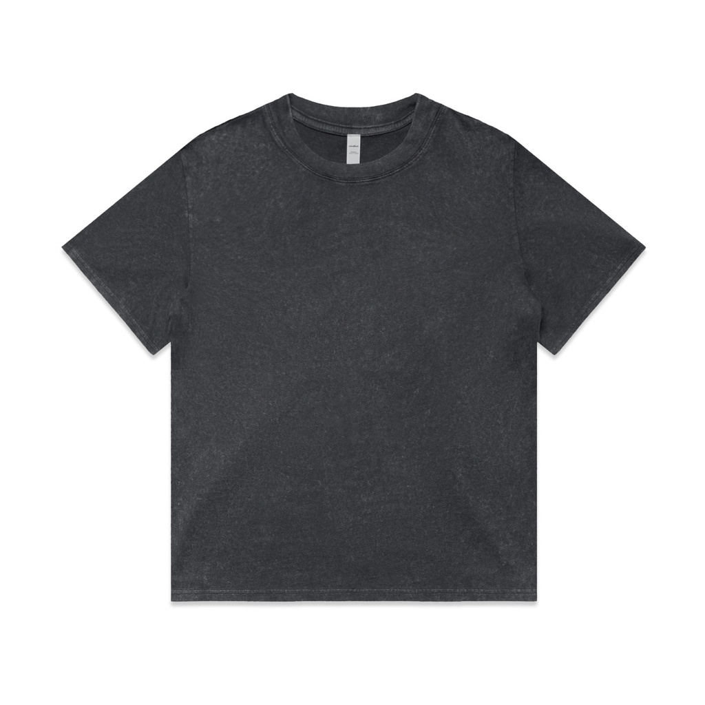 [4085-BLA_A-F-XS] Wo's Stone Wash Heavy Tee - 4085 (XS, Black Stone)