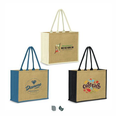 [114996] Modena Jute Tote Bag - 115000 (Natural/Black)