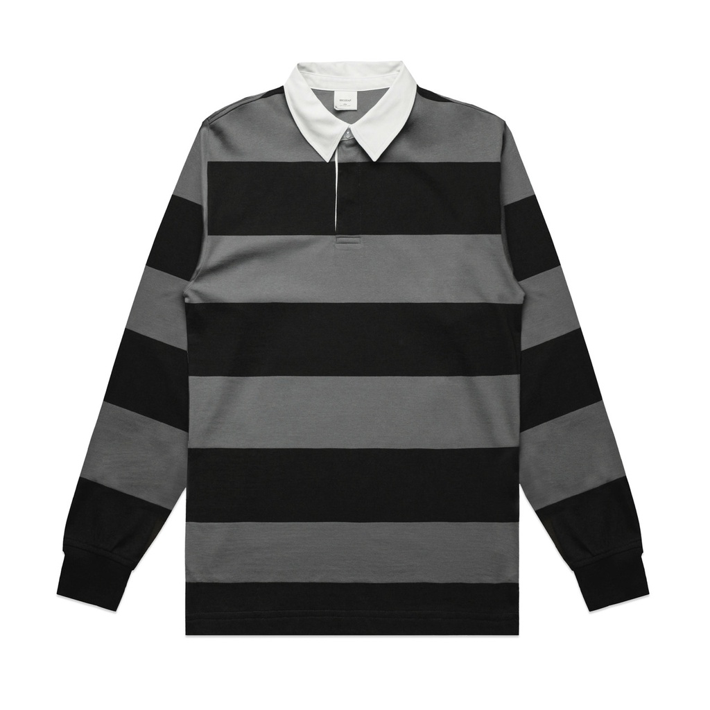 [5416-BL/SH-F-XS] Rugby Stripe Jersey - 5416 (XS, Black/Shadow)