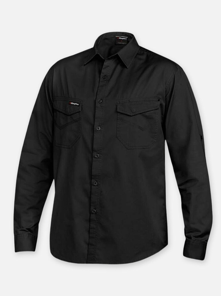 [9400021349330] K14350 - Tradie Slim Fit Long Sleeve Shirt (S, BLACK)