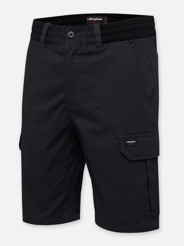 [9352795777584] K17007 - Tradies Comfort Waist Work Shorts (67, BLACK)