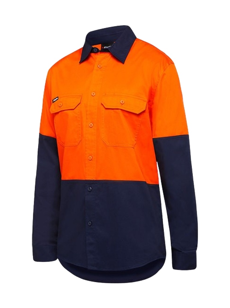 [9400083190130] K54020 - Originals Spliced Hi-Vis L/S Shirt (2XS, ORANGE/NAVY)