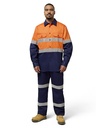 Y07990 - Hi-Vis 2 Tone Long Sleeve Taped Cotton Drill Shirt