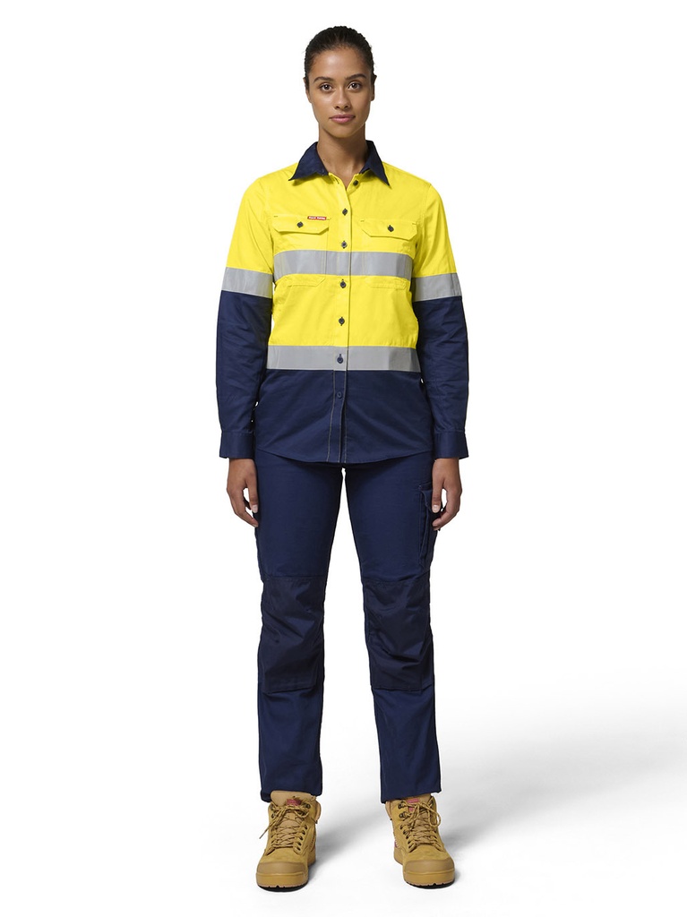 Y08220 - Women's Hi-Vis Vented Taped Cotton Twill Shirt