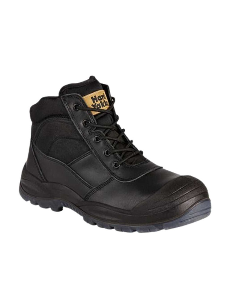 Y60125 - Utility Zip Sided Steel Toe Safety Boot - Black