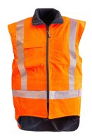 HI-VIS FR FLEECE LINED PU VEST, ORANGE-SIZE